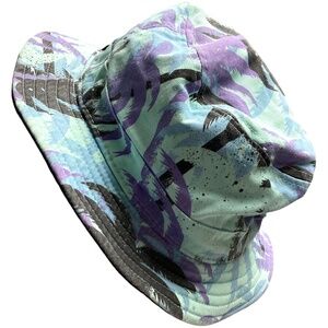 unisex hat s/m VANS blue black purple tropical cotton 23" inside rim bucket golf